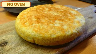 Frying Pan Bread No Egg No Oven No Knead Easiest Pan bread No need to touch the dough [upl. by Eissim652]