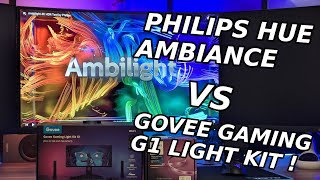 Philips Hue Ambiance Lightstrip vs Govee Gaming G1 Light Kit  Ambilight Test [upl. by Udenihc101]