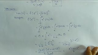 UNIFORM OR RECTANGULAR DISTRIBUTION IN PROBABILITY  MEAN AND VARIANCE PROOF  SOLVING EXAMPLES [upl. by Eelorac32]