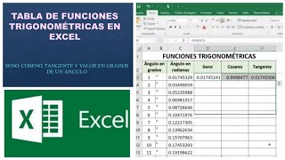 Tabla funciones trigonométricas en Excel [upl. by Launame]