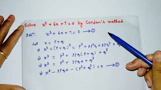 Cardans method Cubic equation Problem 1 [upl. by Nowtna126]