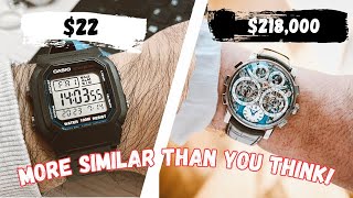 A 22 Casio Chrono vs A 218000 MBampF Theyre More Similar Than You Think [upl. by Yentrac892]