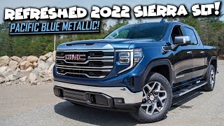 NEW Refreshed 2022 Sierra 1500 SLT  Pacific Blue Metallic [upl. by Stieglitz267]