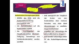 Prüfungsvorbereitung Industriekaufleute Betriebsabrechnungsbogen [upl. by Eleahcim]