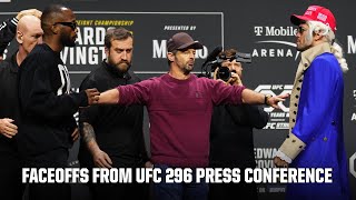 UFC 296 Press Conference Faceoffs  ESPN MMA [upl. by Tnelc]