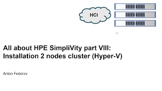 All about HPE Simplivity Part 8 Installation 2 nodes cluster HyperV [upl. by Arahsit]