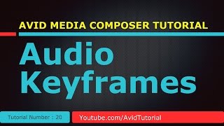 Avid media composer 20  Audio Keyframes [upl. by Constancia910]