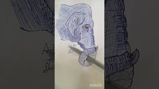 Elephant drawing with pen drawing art trending pendrawingsketch elephantdrawing [upl. by Junieta846]