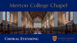 Choral Evensong on Sunday 8 October 2023  from Merton College Chapel [upl. by Danit]