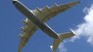 ANTONOV 225 landing  Take off at LEJ  biggest plane of the world [upl. by Ellerahc]