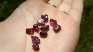 Excellent Tanzanian Rhodolite Garnet Faceting Rough from KGC [upl. by Morry908]