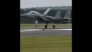 F15c Eagles from the 493rd Fighter Squadron on RAF Lakenheath and an RAF  aircraft airforce [upl. by Devaj]