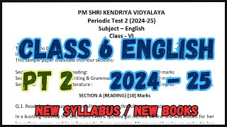 CLASS 6 PT 2 EXAM ENGLISH  CLASS 6 PT 2 QUESTION PAPER ENGLISH  kv poorviclass6 poorvincert [upl. by Casandra]