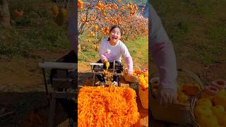 Enjoy Beautiful Dried Persimmon Fruit  Cutting Lots of Fresh Persimmon shorts satisfying [upl. by Levi183]