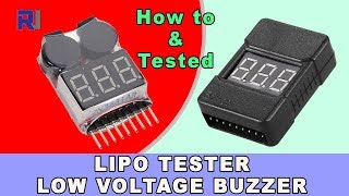 How to use LiPo Liion LiFe Lithium Battery Tester with Low Voltage buzzer alarm [upl. by Cutlerr]