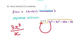 Using factor theorem and long division to factorise a polynomial [upl. by Marcos631]