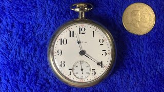 Elgin Pocket Watch Movement  Antique  1915  7 Jewels  18 size [upl. by Nick]