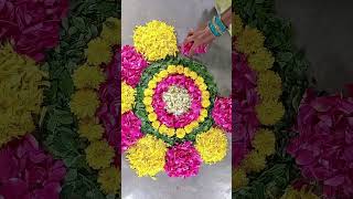 Very Simple Onam Poo Kolam பூக்கோலம் Designs  Onam Pookalam  shorts  k3rangolikolam [upl. by Analram766]