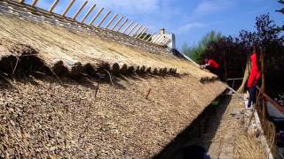 Thatching a building in Ireland [upl. by Torrlow538]