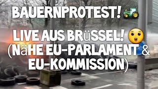 BAUERNPROTEST 🚜 🔥 LIVE aus BRÜSSEL 🏙 EU Parlament Kommission Rat Belgien LKW Farmer Demo BAUERN [upl. by Aylsworth]