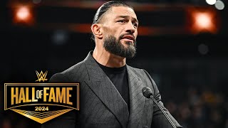 Roman Reigns acknowledges Paul Heyman in induction speech WWE Hall of Fame 2024 highlights [upl. by Fauver]