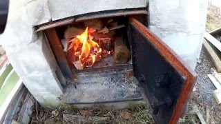 Homemade Outdoor Wood Heater [upl. by Eduj]