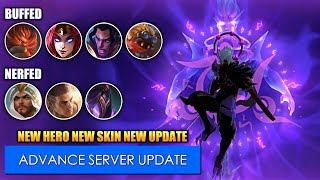 NEW HERO NEW SKIN AND NEW NERF BUFFS IN NEW UPDATE  MOBILE LEGENDS [upl. by Pelagia]