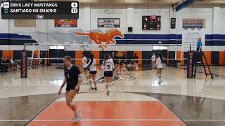 ERHS Lady Mustangs JV vs Santiago HS Sharks BIG VIII  Set 1 [upl. by Nosnirb204]