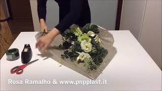 Wrapping flowers with cellophane wrapflowers [upl. by Annayek]