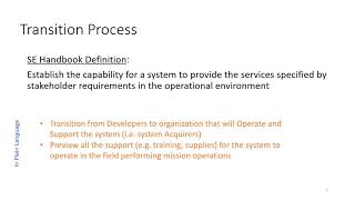 INCOSE ASEP Exam Tutorial  Video 11  Transition Process  Chapter 410 [upl. by Eugene]