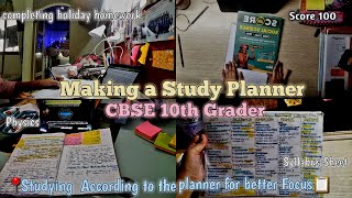 Making a planner📋and studying by following it for better focus 🙆🏻‍♀  As a CBSE 10th Grader📚study [upl. by Giesecke]