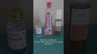 Glycerin and rose water face toner SIDE EFFECTS🤫facetoner glycerine trending viral shortsvideo [upl. by Brooke]