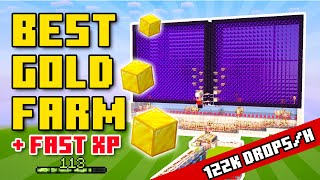 BEST Gold Farm  Storage amp XP Farm In Minecraft Bedrock  Minecraft Bedrock Tutorial [upl. by Sessler]