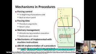 CMU 1521315513 CSAPP 深入理解计算机系统 Lecture 07 Machine Level Programming III Proc 中英字幕 [upl. by Inimak]