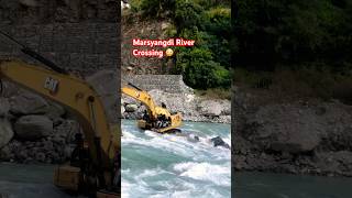 Marsyangdi River Crossing 😱 shortvideo excavator jugalvlogofficial [upl. by Caye]