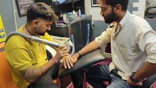 RAHUL WITH OM TATTOO REMOVE TATTOO SHOP SADARBAZAR AGRA  SHYAM RAJPUT 8433255560 [upl. by Ihcalam]