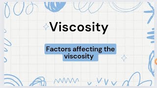 Chap5  Class 11 chemistry  Viscosity  Factors affecting viscosity  Federal Chemistry 2024 [upl. by Solomon]