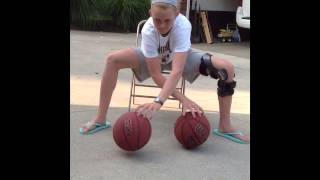 Basketball twoball dribbling drills for after ACLMeniscus Surgery [upl. by Heyes]