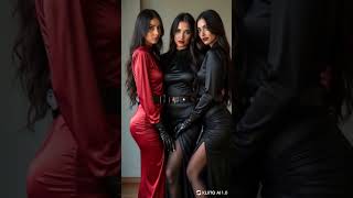 Three elegant women in long satin dresses [upl. by Noble]