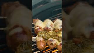 BBQ Sausage skewers recipe with chimichurri and British sausages BBQ sausages recipe [upl. by Len]