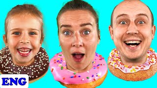 Mom is greedy We figured out how to take the donuts away from her  Funny Stories for Kids [upl. by Let]