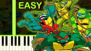 TMNT 2003 THEME  EASY Piano Tutorial [upl. by Ahsinawt]