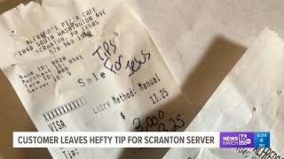 3000 tip left for Scranton waitress [upl. by Silenay]