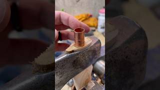 Axe Wedging with Copper Coupling stumptownaxes satisfying diy handmade [upl. by Marylynne374]