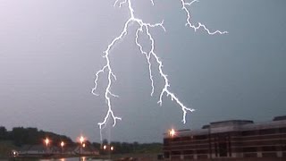 Close lightning strikes thunder with active storm in Bridgeport WV  2006 [upl. by Dace]