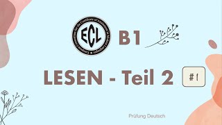 B1 Lesen Teil 2 1  ECL  mit Lösung und Stoppuhr [upl. by Neuberger391]