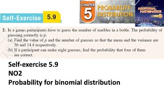 Probability distribution selfexercise 59 Q2 Latihan kendiri 59 form 5 add maths kssm textbook [upl. by Nanek558]