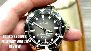 Edox Skydiver Military Watch Review [upl. by Carlynne962]