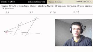 Zad 33 Twierdzenie Talesa i podobieństwo trójkątów trening do matury [upl. by Rieth]