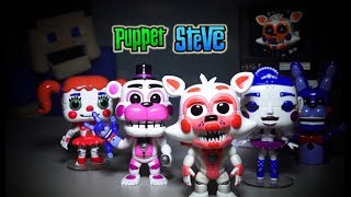 Five Nights at Freddy’s FNAF Funko Sister Location Pop Figures Set Unboxing Lolbit Bon Bon NYCC [upl. by Hctub431]